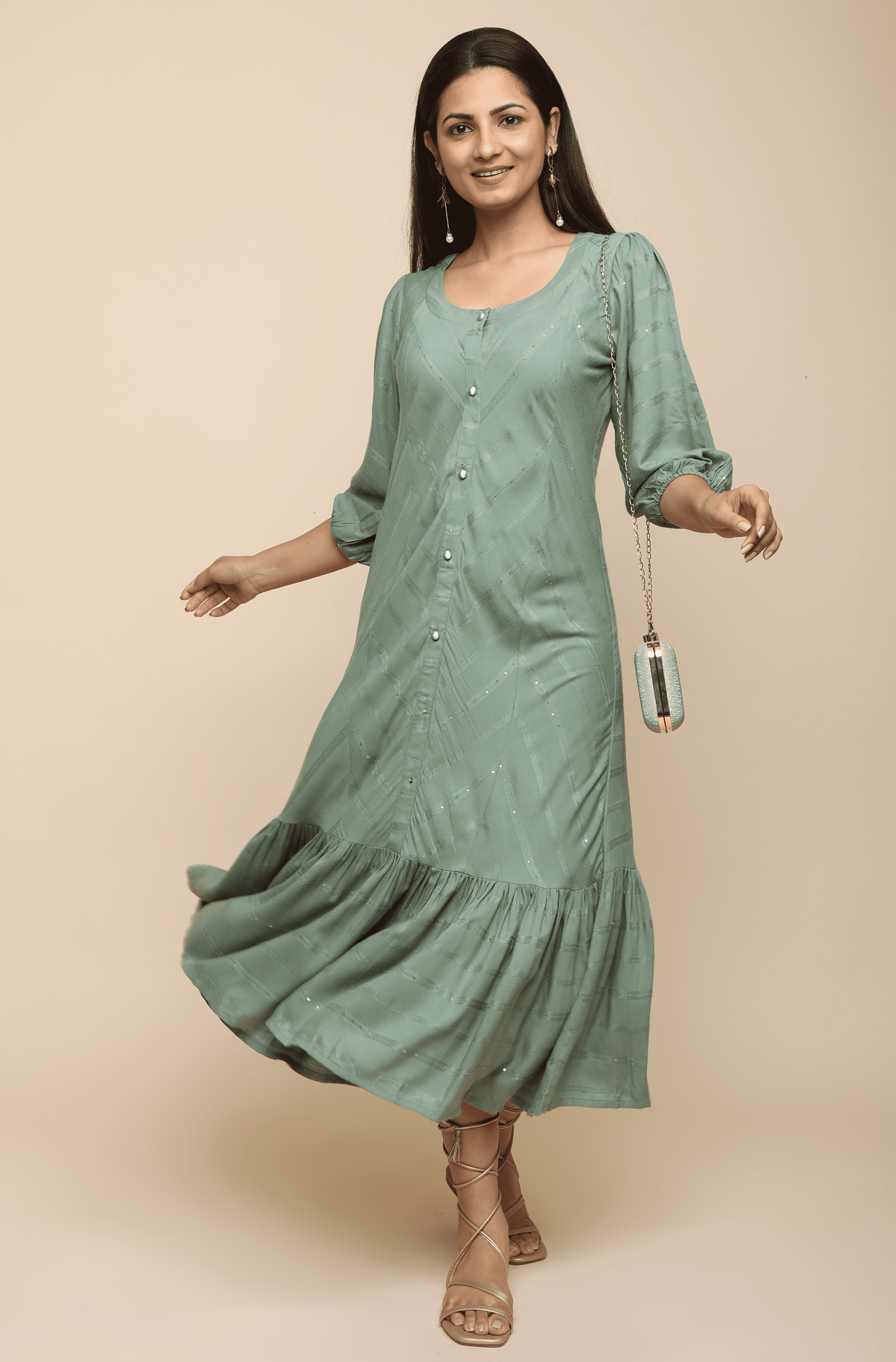 Kurti # Kurti Fabric : Faux Georgette And Fancy Balloon Sleeve With Riveted  Moti Work # Kurti Work : Heavy Embr… | Fancy suit, Designer suits,  Pakistani party wear